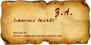 Zuberecz Anikó névjegykártya